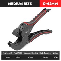 새로운 PVC 파이프 커터 32mm 42mm 63mm 75mm 알루미늄 합금 바디 래칫 가위 튜브 커터 PVC/PU/PP/PE 호스 커팅 수공구, 0-42mm