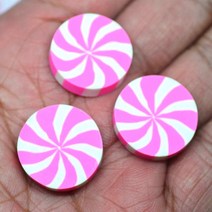 10PCS 고분자 클레이 크리스마스 사탕 인형 집 미니어처 스크랩북 완구 DIY 테이블 장식 공예, 04 Pink 10PCS