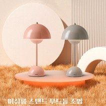 [민이마켓] 침실스탠드조명 화장대 독서 침실 거실 머쉬룸 스탠드 독서등 무드등 조명 루나틱, 옐로우