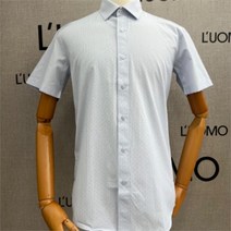 워모 GD01 남자 슬림핏 반팔셔츠(블루도트) TH339