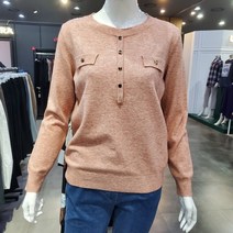 막스카라 버튼 포인트 라운드 니트 M23QKR335