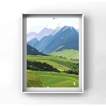 물감 문화생활 그림따라그리기 색칠도안 배우기 색칠하기 그림잘그리는법 성인 취미 DIY 유화 그리기 그림 이색데이트, 산수풍경 3, 컬러박스 포장(원목안테+고포화  안료+다필), 60cmx75cm[점장/유화효과 ]