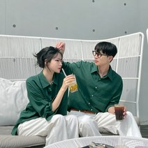 [자체제작] XXXY 린넨 그린 티 남방 (2color) #1559