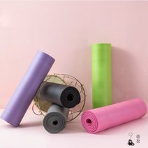 큰얼굴원숭이 NBR 15mm 와이드 요가매트+요가 매트 가방 퍼플, 블루