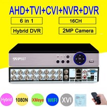 DVR 실버 패널 얼굴 감지 1080N Xmeye Auido 16 채널 16CH 6 in 1 Wifi 하이브리드 NVR CVI TVi AHD 감시 CCTV, 12.아무도 - 영국 플러그 - 16CH