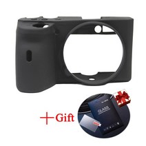 카메라 케이스 Sony A6600 카메라 커버 실리콘 케이스 소프트 가방 ICLE-6600 보호 스킨 파우치 + 강화 유, 01 Black