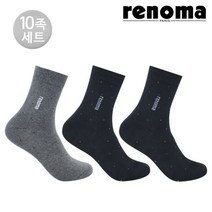 [레노마_양말] 남성 도트 중목 신사정장양말 10족세트
