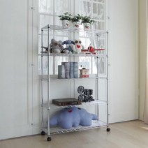 [금하] 가정용크롬도금19파이900메탈선반5단(상턱하턱), 하턱(선반형)