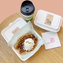 [소행섬] 친환경 펄프 도시락 일체형 M, 50개입