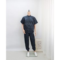 [제전복 반팔 투피스] C카라 네이비 상하복 반팔작업복 크린룸복 방진복 크린룸 정전기방지 무진복 반도체, 네이비(C카라), L, 1개