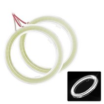 수입차 부품 1 Pair 자동차 천사 눈 Halo 링 LED 라이트 램프 DC 12-24V Motorcyle 헤드 주간 러닝 DRL 안개 조명 커버, [01] WH1, [04] 100mm