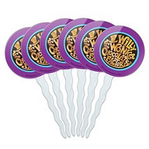 Willy Wonka and the Chocolate Factory Logo Cupcake Picks Toppers Decoration Set of 6, 1