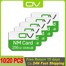 화웨이 휴대폰 P30 P40 메이트 20 50 프로 라이트용 NM 카드 128GB 64GB 256GB 나노 메모리 마이크로 SD 10개 20개, 256 x20pcs