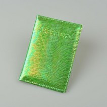 dikedaku shiny pu 가죽 여권 커버 여성 여행 카드 티켓 여권 홀더 케이스 귀여운 영어 단어 커버 여권, 초록