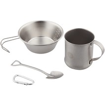 VINTAGE INOX 빈티지 캠프 식기 세트 B-1 일본제 VINTAGEINOX [정규 판매품] 아웃도어 캠프 글램핑 베란핑 에이징 가공 깨지지 않는 식세기 대응
