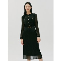 질스튜어트뉴욕 우먼 [S사이즈특가][질스튜어트뉴욕] 블랙 벨티드 펄 긴팔원피스 JSDR2D260BK 383306