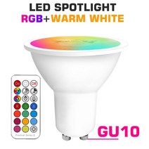 스마트 홈 LED 전구 E14 B22 220 110 스팟 매직 변경 가능 램프Lampada IR 제어 장식 RGB 화이트, 04 GU10 RGB Warm White