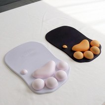 사무실인싸템 고양이발 젤리쿠션 마우스패드 학생용 디자니이너용품, 블랙 오렌지