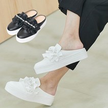 이피탑 샤링 진주 큐빅장식 귀여운 슬립온 AL샤샤뮬