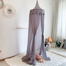 어닝룸텐트 트레일러 카고 도킹 차박 텐트 220x50CM 아기 침대 모기장 삼각형 헤어볼 소녀 방 장식 어린이 침실 캐노피 집, [02] Gray