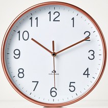 시그너스 비비드펄 로즈골드링 무소음 벽시계 인테리어 시계 사무실 학교, 화이트