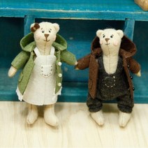 알파카인형 만들기 퀼트마무리 없음 펠트 바느질 키트 수제 동물 마우스 곰 용 장난감 인형 쉬운 재미 있는, 01 Kit bro and sister