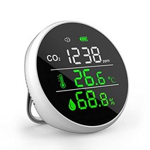 CO2 측정기 이산화탄소 농도 측정기 NDIR 방식 CO2 센서 이산화탄소 농도계 CO2 테스터 CO2 모니터 경보 알람 기능 온도습도 표시 고정밀도 대용량 내장 400-5000PPM 측정 범위 일본어 설명서 첨부