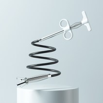 지붕물받이 청소 배관청소 파이프 배관청소기계 노즐 플러셔 정원호수 압력 클리닝노즐 1.6M 싱크대 배수관 진흙 제거기 청소봉 주방 바닥 하수도 준설물 잡기 갈고리 와이어 스프링관, a