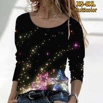 여자빅사이즈티셔츠 Ladies Fashion Loose T-shirt Autumn Winter Women's Daily Street Round Neck To