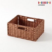 한샘온라인 볼드 라탄 패턴 바스켓 중_브라운