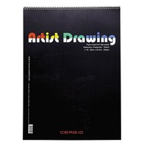 [모비딕컴퍼니] 8절스케치북 검은스케치북 문구스케치북 아이디어노트 마카지 크로키스케치북, 잇★ 세르지오 스케치북 4절 16매 Drawing 39, [좋아요]
