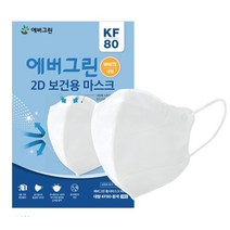 evergreen 새부리형 2D 황사마스크 대형 KF80, 1개입, 20개, 흰색
