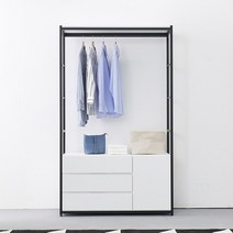 코그모 드레스룸 맞춤 1단 행거 3단 수납장 1200 (착불), 단품