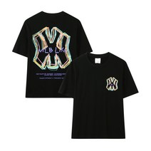 Yankees T-shirt 여름철 순면 반팔 날염 로고