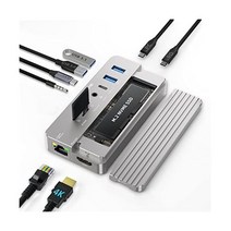 ACASIS 10-in-1 USB C 도킹 스테이션 및 M.2 NVMe SSD 엔클로저 4K HDMI가 포함된 다중 포트 USB-C 허브 어댑터 3.1 100 W 전원 공급 PCI