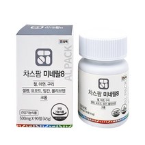 알팩 미네랄8 철분 아연 구리 크롬 셀레늄, 1병(500mg x 90정)