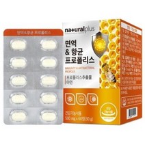 내츄럴플러스 면역 항균 프로폴리스 아연 츄어블 60정 1박스(2개월분) 플라보노이드 레몬맛, 3+1(총4박스)