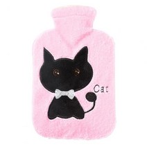 생리핫팩 따뜻한 물주머니 500ml 누수 방지 물 주입 디자인 화상 방지 따뜻한 배꼽 귀여운 만화 플러시 뜨거운 물병 사무실용, 분홍색, 03 분홍색
