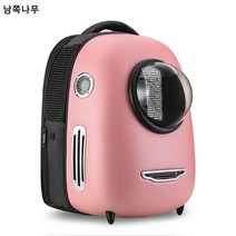 스마트 캣백 백팩 통풍 휴대용 외출 펫백 다용도 강아지 가방 USB 투명 우주 캡슐 백팩, 핑크색
