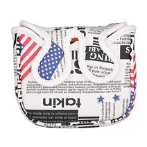 Golf Builder USA Stars and Stripes 2볼 마그넷 골프 클럽 스퀘어 말렛 퍼터 헤드 커버 센터 샤프트 퍼터용