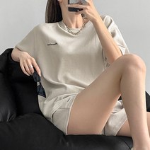 데일로엔 여성용 여름 레터링 트레이닝복 세트