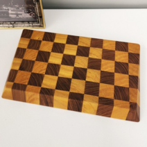 데코앤코 티크 사선형 엔드그레인도마+거치대+오일키트 세트, 소+미니받침대+오일키트세트