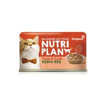 희동이네 고양이 습식캔 동원 뉴트리플랜 캣 캔 160g 6종 택1 배변활동 도움 그레인프리 고단백 습식 통조림 캔간식, 1개, 흰살참치와 게맛살