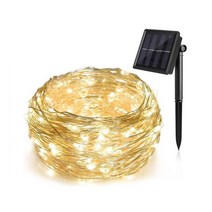 태양광 크리스마스 트리 전구 LED 와이어 20M 화이트