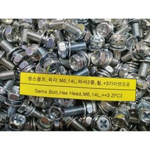 [볼트] 셈스볼트 육각+자 와셔2장 M6 L14 +3가아연도금 30개