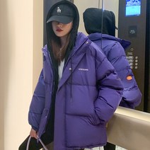 스타일아유 여성 겨울 웰론 누빔 숏 패딩 후드 배색 핑크 패딩 집업 자켓 아우터 캐주얼