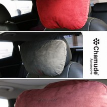 한국코리스 코오롱 오토모티브 샤무드 헤드 쿠션 목 등 자동차 카 차량용 고밀도 스펀지 사무실 의자 여행 핸드메이드 간편한 탈부착벨크로밴드 무독성 숨쉬는원단 장시간운전 추천 편안한 인테리어 용품 파는곳 섬세한재봉 변색과모양변형이적어오래사용 목쿠션, 레드와인