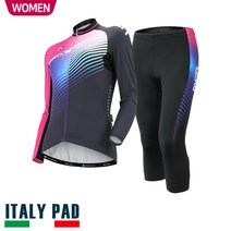 MCN 여자 여성 긴팔+7부 라이딩 싸이클 로드 자전거 의류 옷 세트 울트라바이올렛