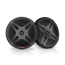 Pyle 6.5인치 Bluetooth Marine 스피커 - 600와트 전력 및 로프로파일 디자인을 갖춘 양방향 IP-X4 방수 내후성 실외 오디오 듀얼 스테레오 사운드 시스템 1