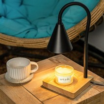 바닐라 병 캔들이 포함된 캔들 워머 램프 높이 조절 가능한 조광 라이트 콩 왁스용 현대식, Black